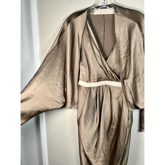 Alexander Wang Satin Charmeuse Batwing Halter Dress $1600 size 6 - Picture 12 of 12